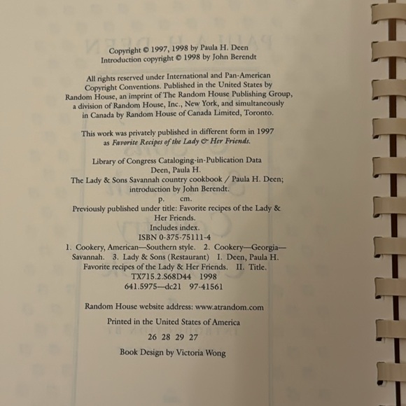 Paula Deen Lady & Sons Savannah Country Cookbook 98’ & 2 Collection Napkins NWOT - Picture 5 of 14